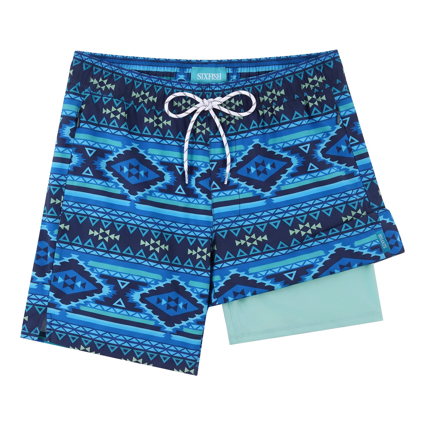Sixfish Mens Swim Trunks With Compression Liner 5 Inch,2-in-1 Bathing Suit