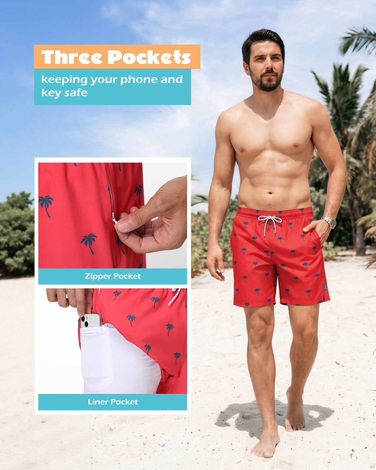 Sixfish 7 Inch 2 in 1 Swim Trunks