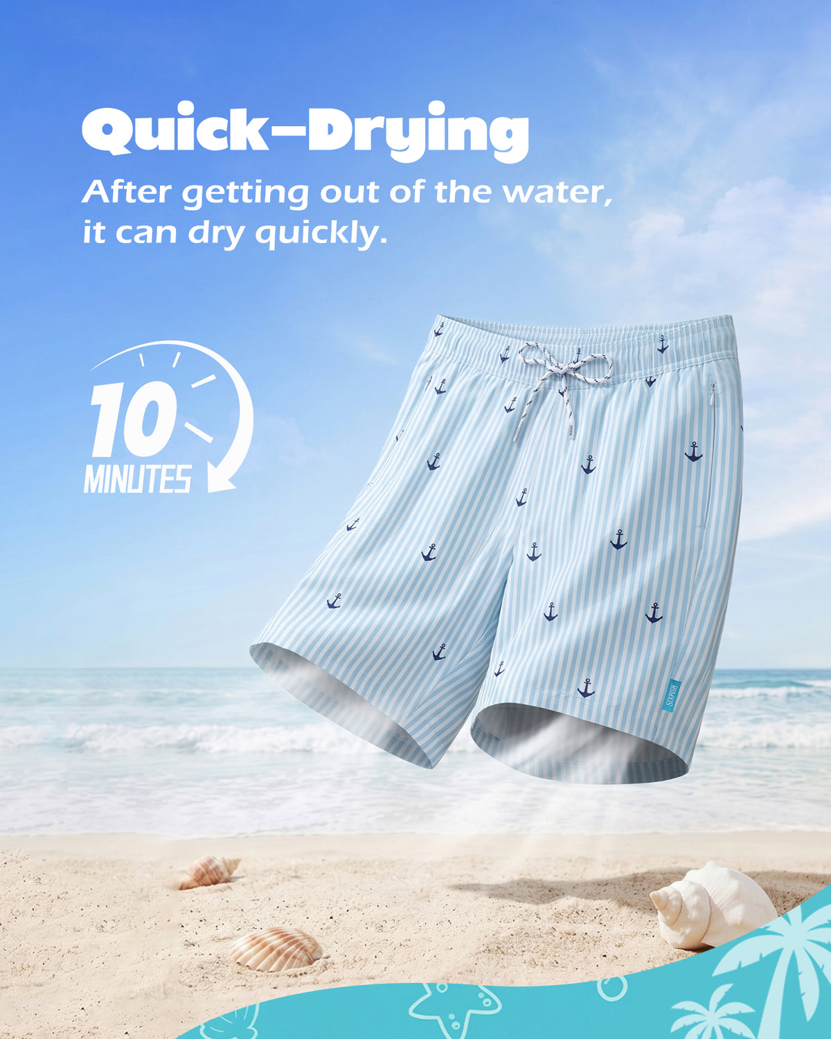 Sixfish Mens Swim Trunks With Compression Liner 5 Inch,2-in-1 Bathing Suit
