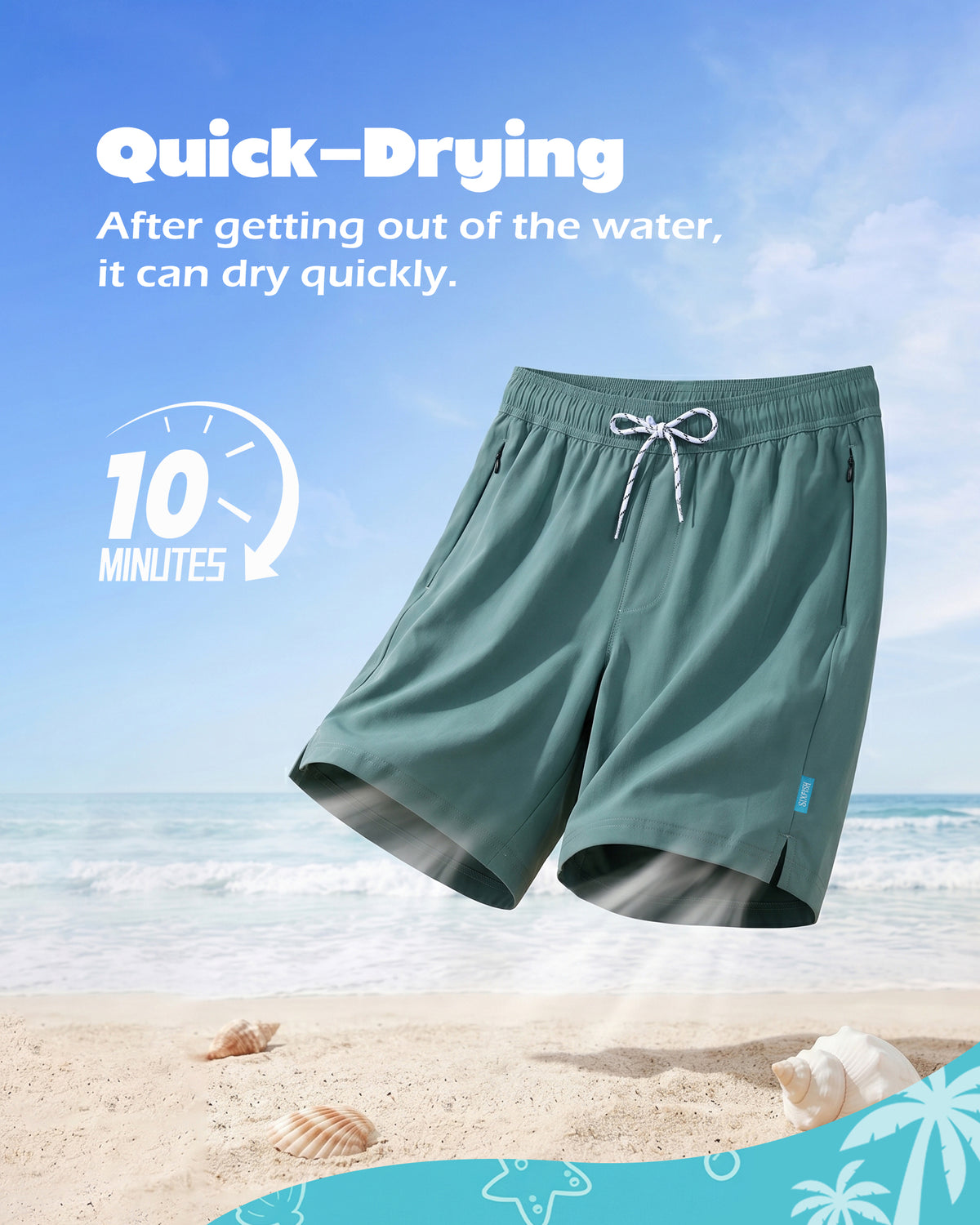 Sixfish Mens Swim Trunks With Compression Liner 5 Inch,2-in-1 Bathing Suit