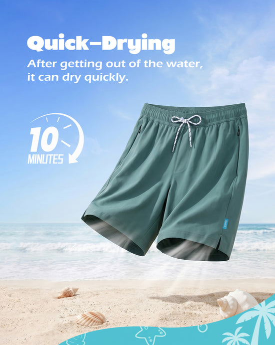 Sixfish Mens Swim Trunks With Compression Liner 5 Inch,2-in-1 Bathing Suit