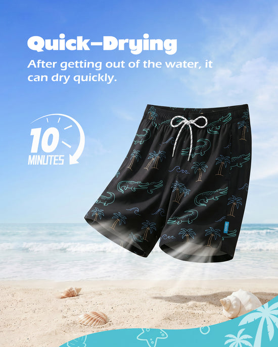 Sixfish Mens Swim Trunks With Compression Liner 5 Inch,2-in-1 Bathing Suit