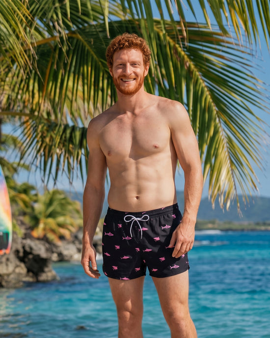 Sixfish Men's Swim Trunks Quick Dry Bored Shorts with 4" Compression Liner