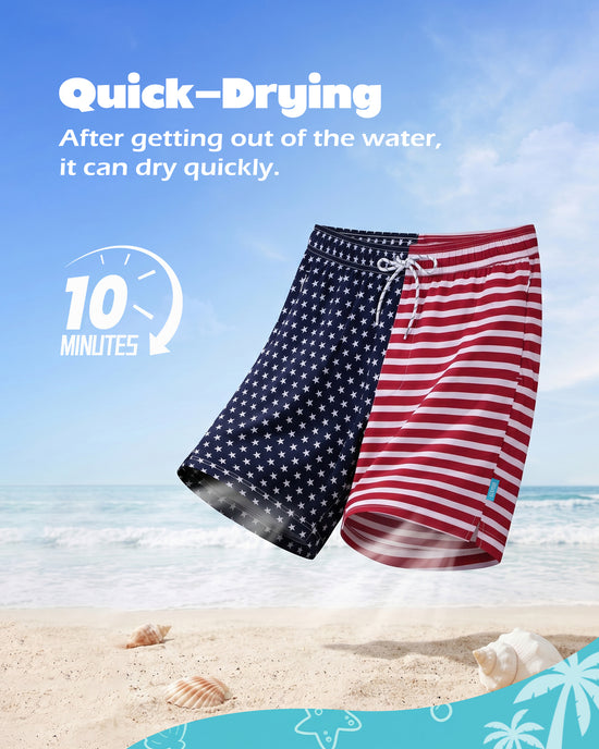 Sixfish Mens Swim Trunks With Compression Liner 5 Inch,2-in-1 Bathing Suit