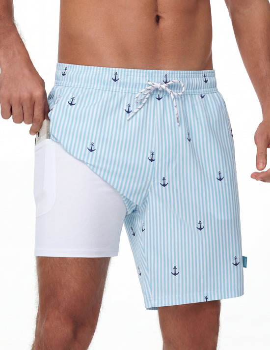 Sixfish 7 Inch 2 in 1 Swim Trunks