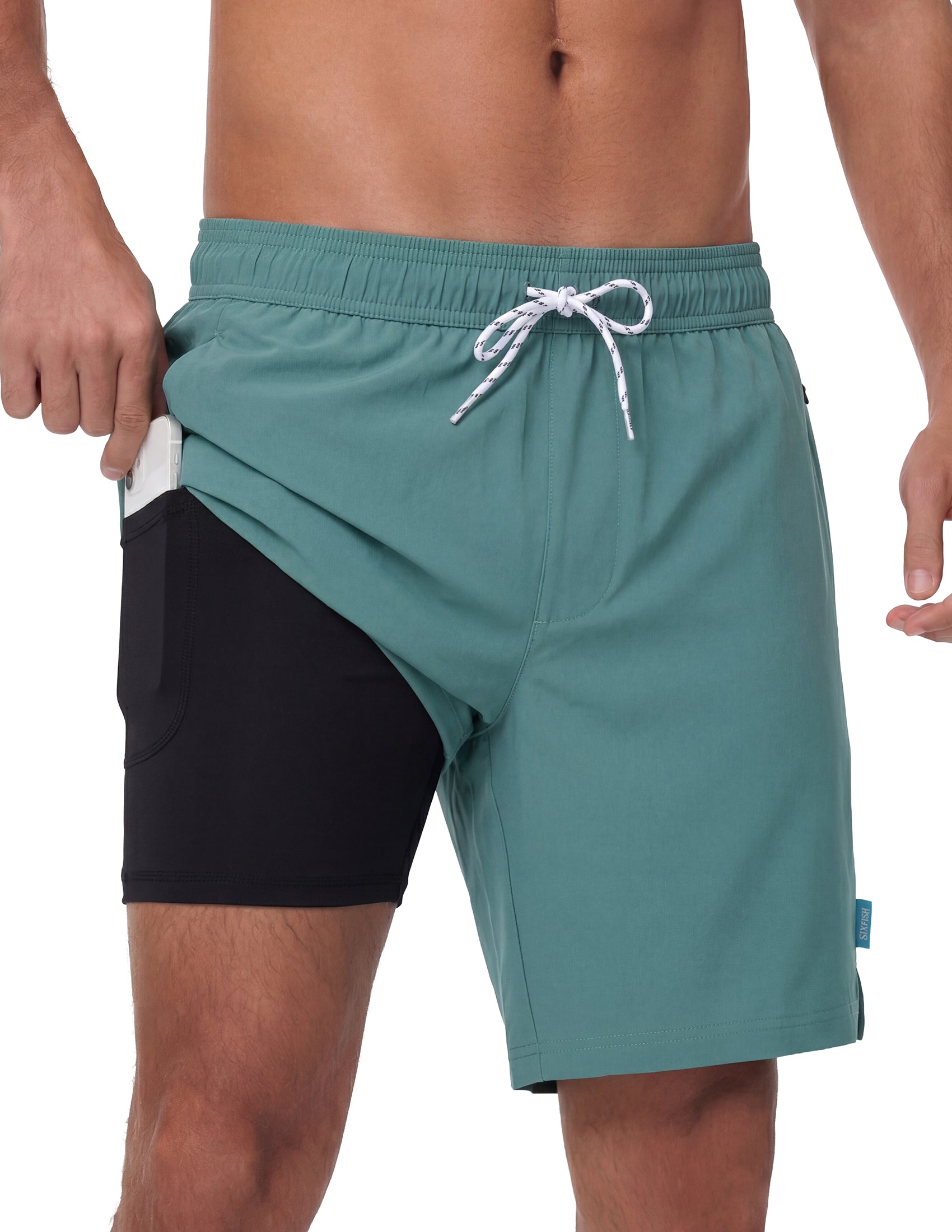 Sixfish 7 Inch 2 in 1 Swim Trunks