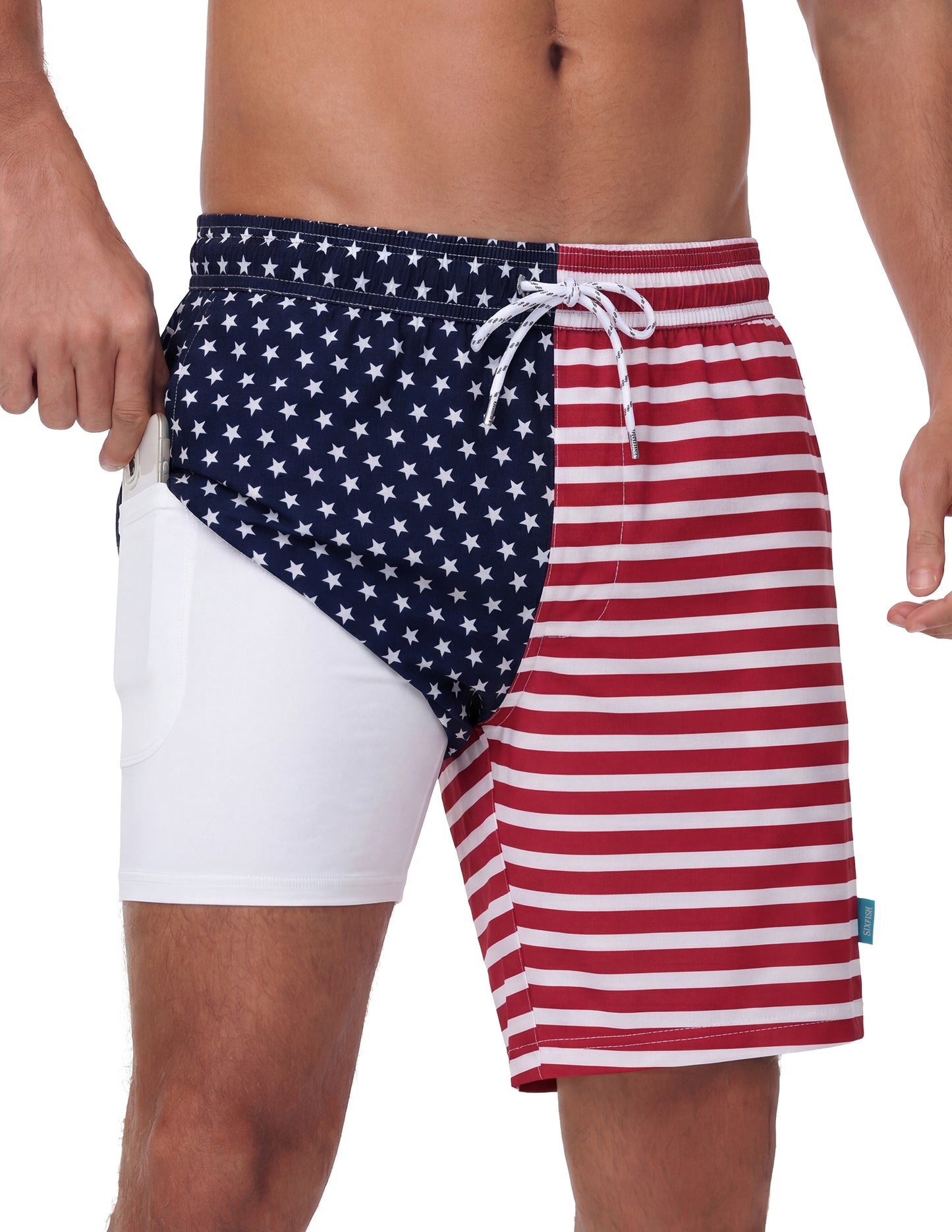 Sixfish 7 Inch 2 in 1 Swim Trunks