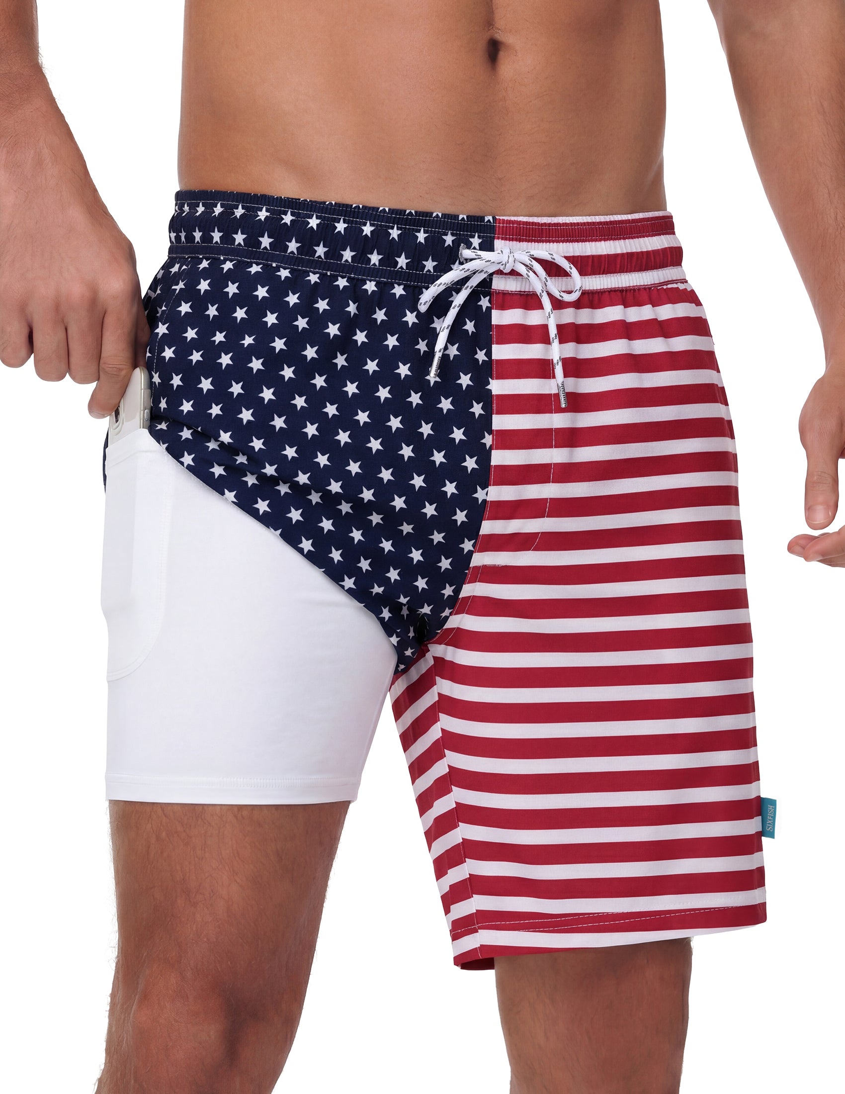 Sixfish 7 Inch 2 in 1 Swim Trunks