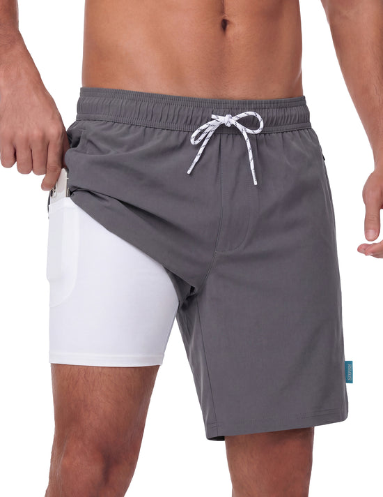 Sixfish 7 Inch 2 in 1 Swim Trunks