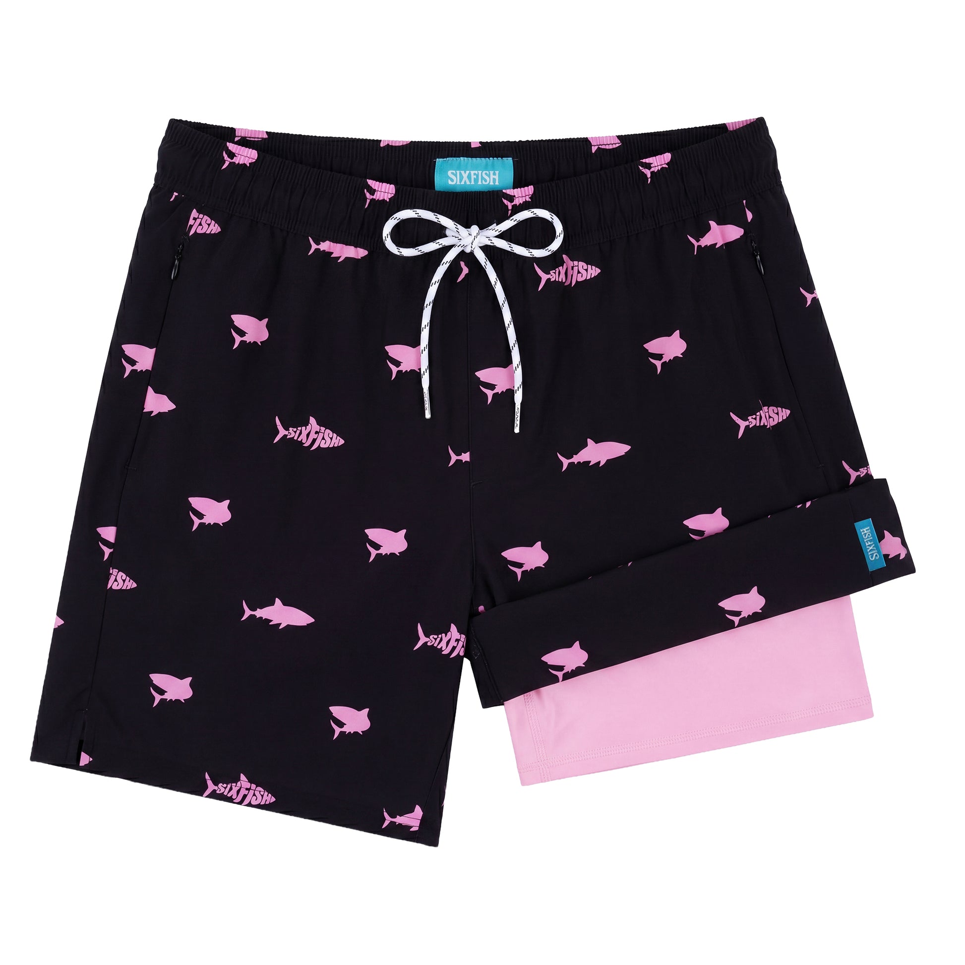 Sixfish Mens Swim Trunks With Compression Liner 5 Inch,2-in-1 Bathing Suit