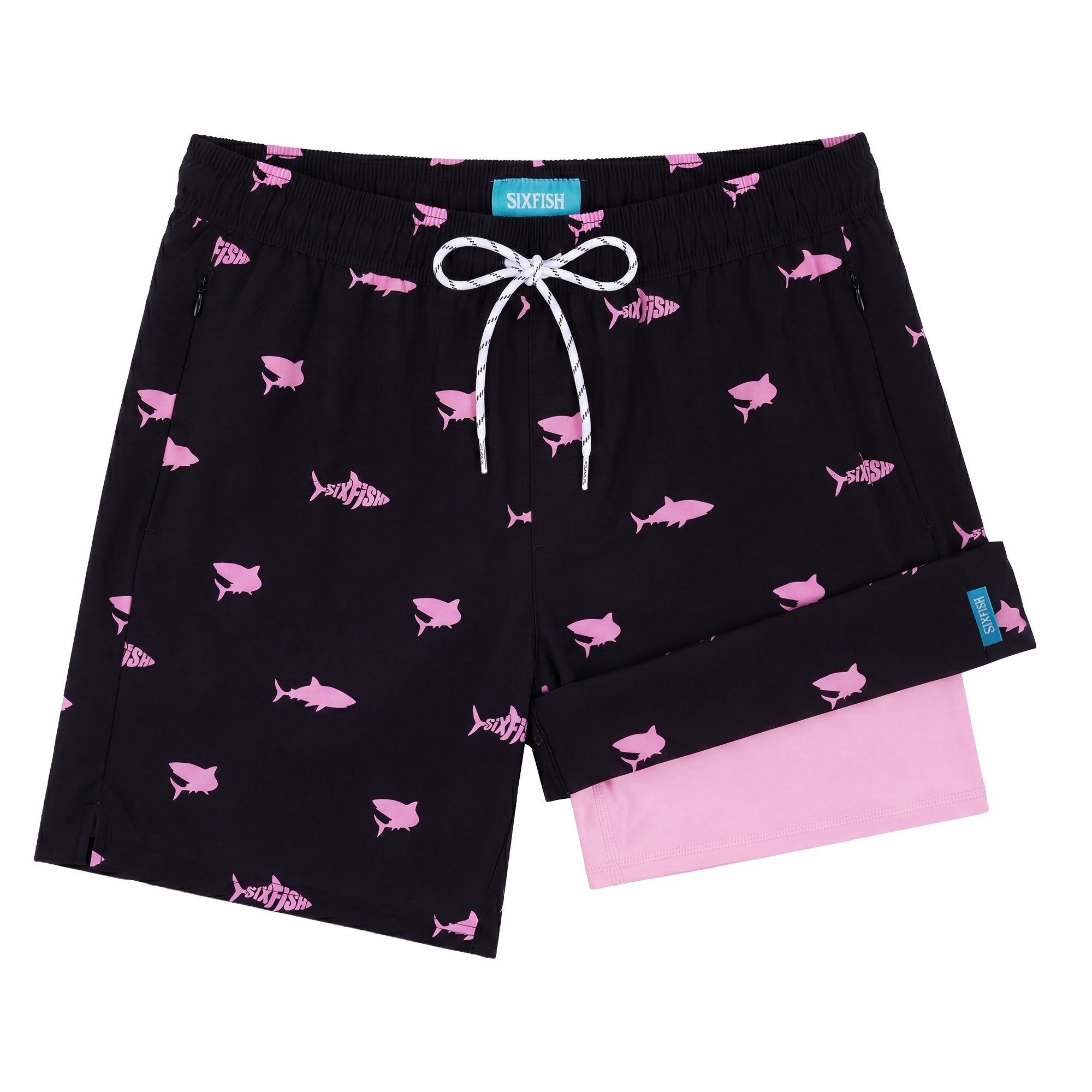 Sixfish Mens Swim Trunks With Compression Liner 5 Inch,2-in-1 Bathing Suit