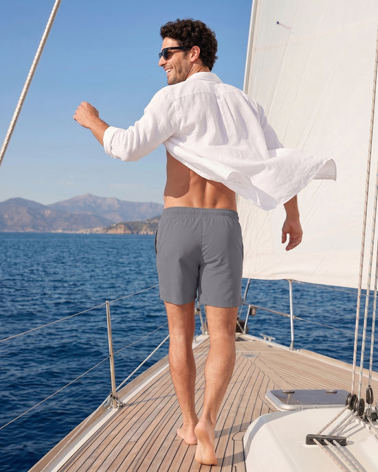 Sixfish Mens Swim Trunks With Compression Liner 5 Inch,2-in-1 Bathing Suit