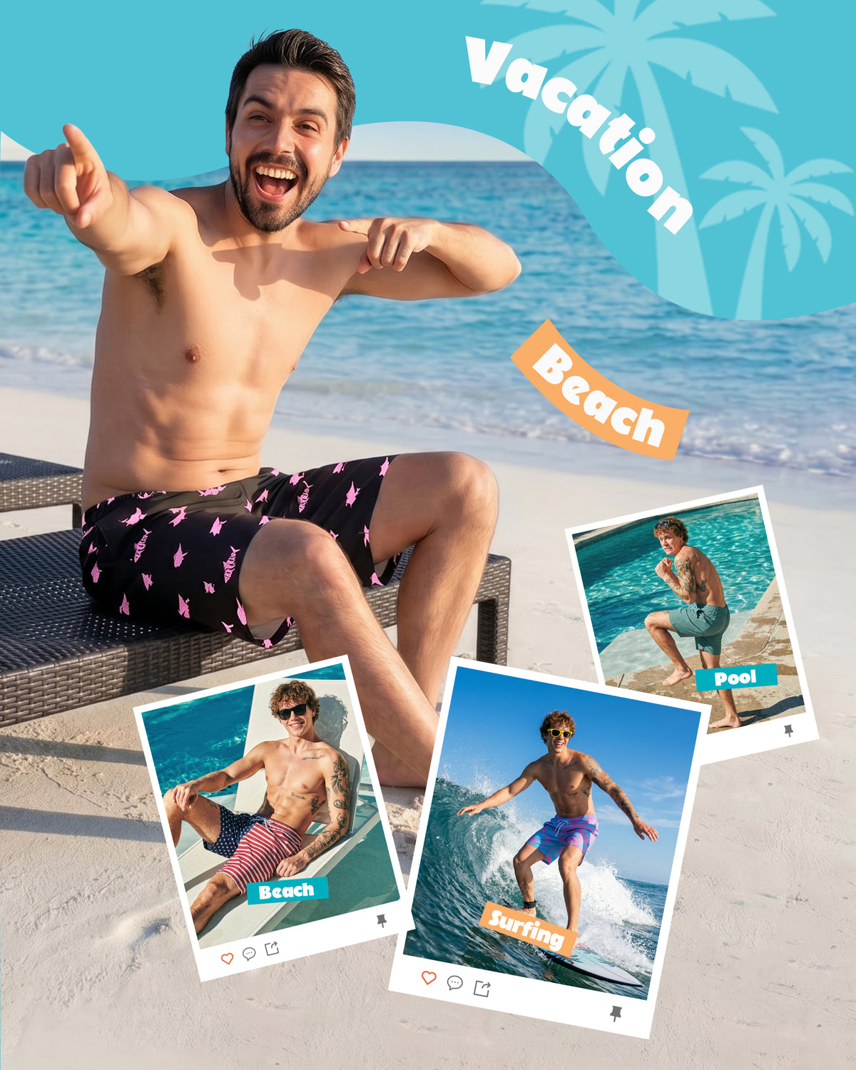 Sixfish 7 Inch 2 in 1 Swim Trunks