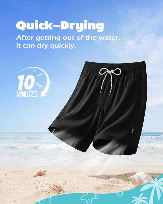 Sixfish Mens Swim Trunks With Compression Liner 5 Inch,2-in-1 Bathing Suit