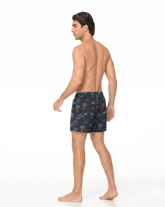 Sixfish Men's Swim Trunks Quick Dry Bored Shorts with 4" Compression Liner