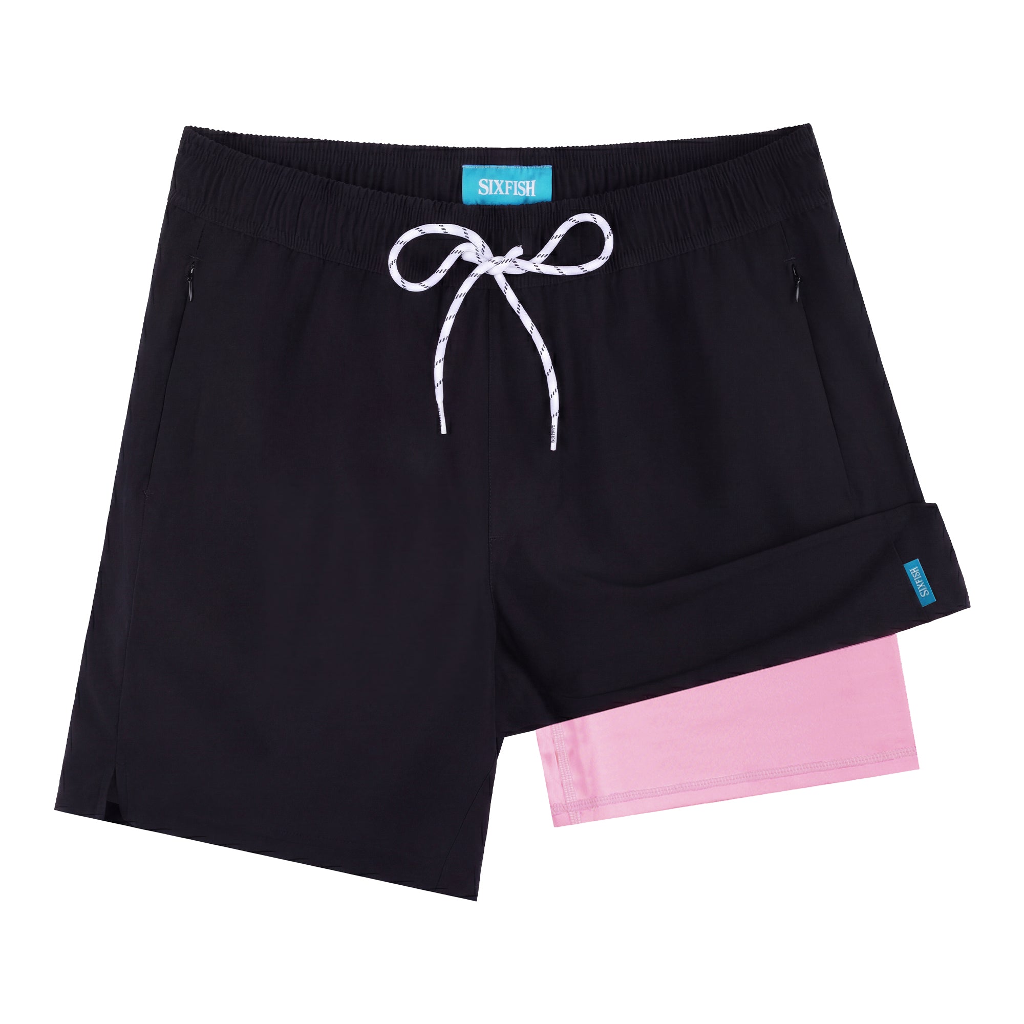Sixfish Mens Swim Trunks With Compression Liner 5 Inch,2-in-1 Bathing Suit