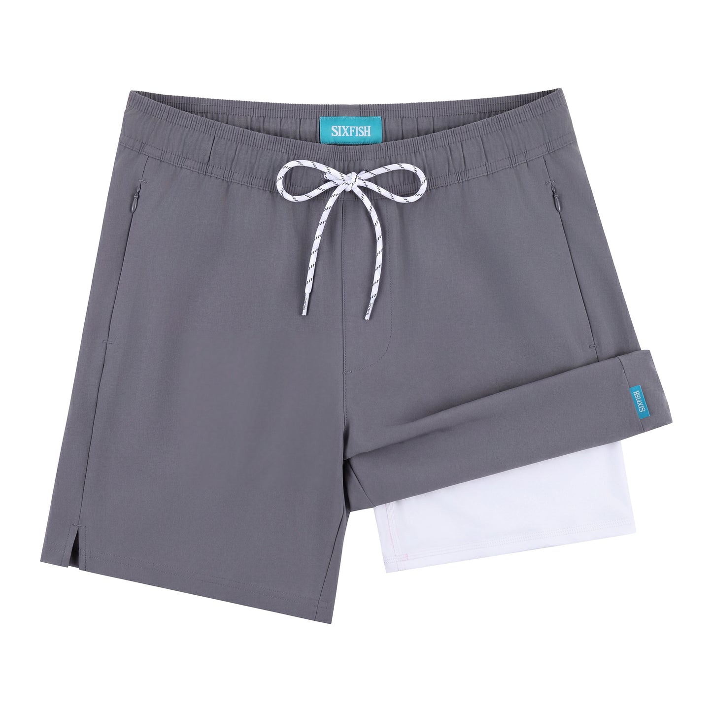 Sixfish Mens Swim Trunks With Compression Liner 5 Inch,2-in-1 Bathing Suit