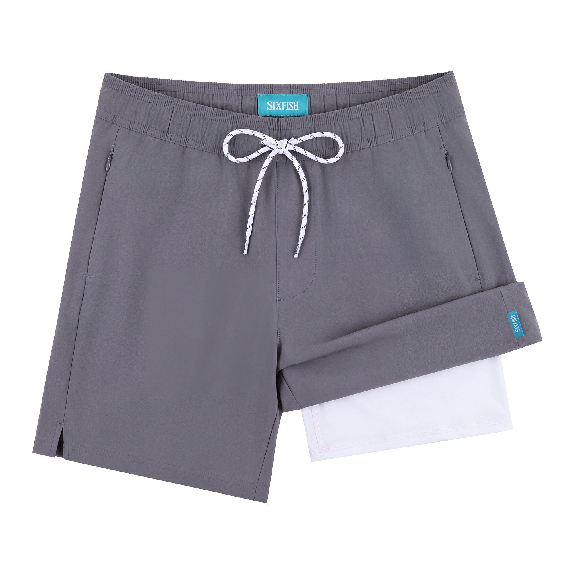 Sixfish Mens Swim Trunks With Compression Liner 5 Inch,2-in-1 Bathing Suit