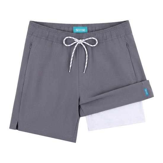 Sixfish Mens Swim Trunks With Compression Liner 5 Inch,2-in-1 Bathing Suit