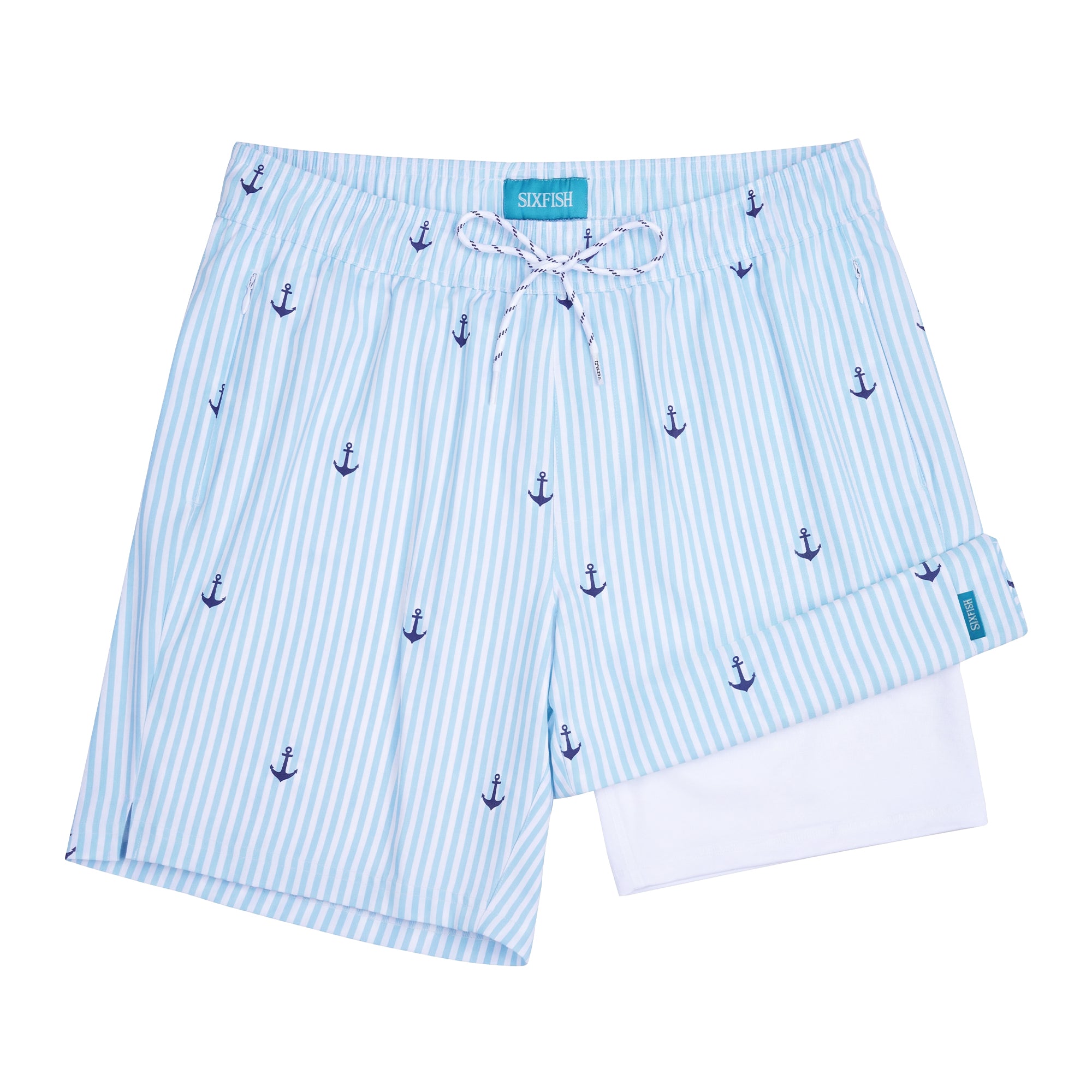 Sixfish Mens Swim Trunks With Compression Liner 5 Inch,2-in-1 Bathing Suit
