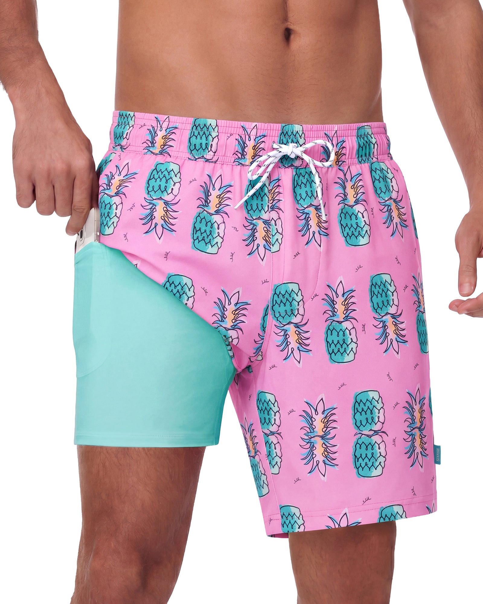 Sixfish 7 Inch 2 in 1 Swim Trunks