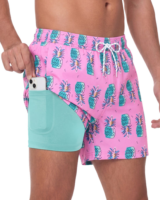 Sixfish Men's Swim Trunks Quick Dry Bored Shorts with 4" Compression Liner