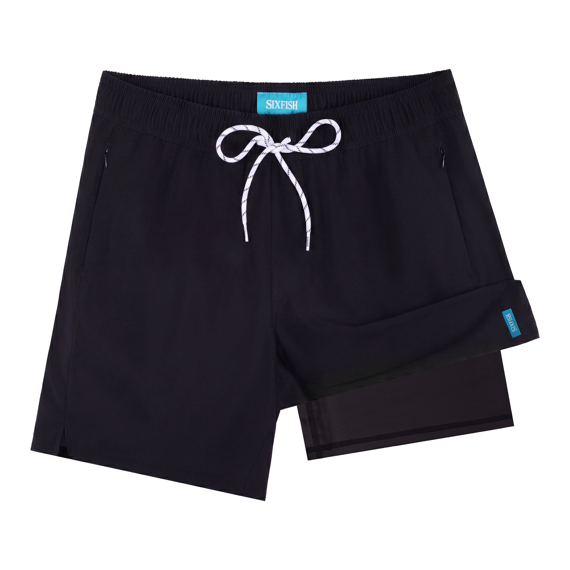Sixfish Mens Swim Trunks With Compression Liner 5 Inch,2-in-1 Bathing Suit