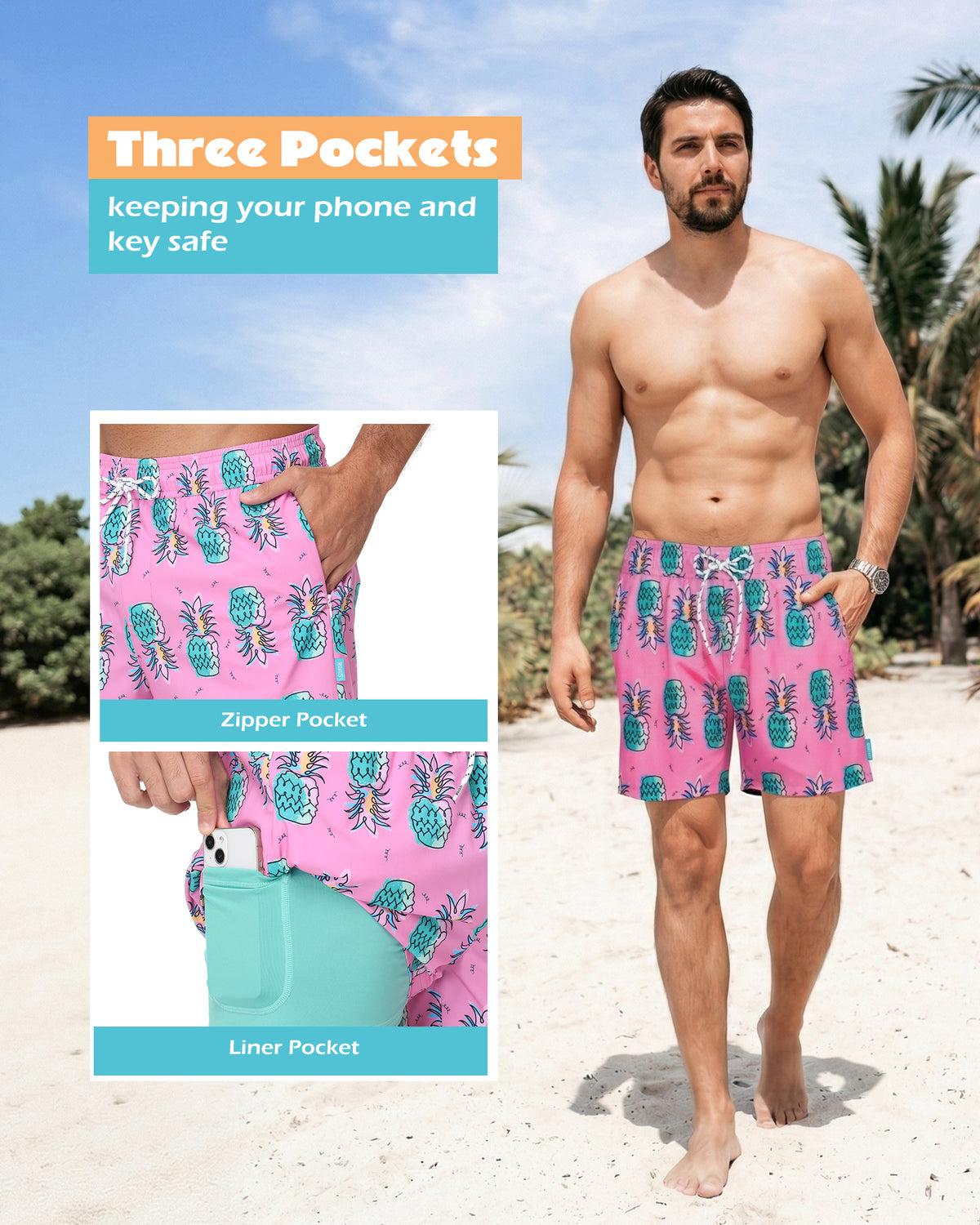 Sixfish 7 Inch 2 in 1 Swim Trunks