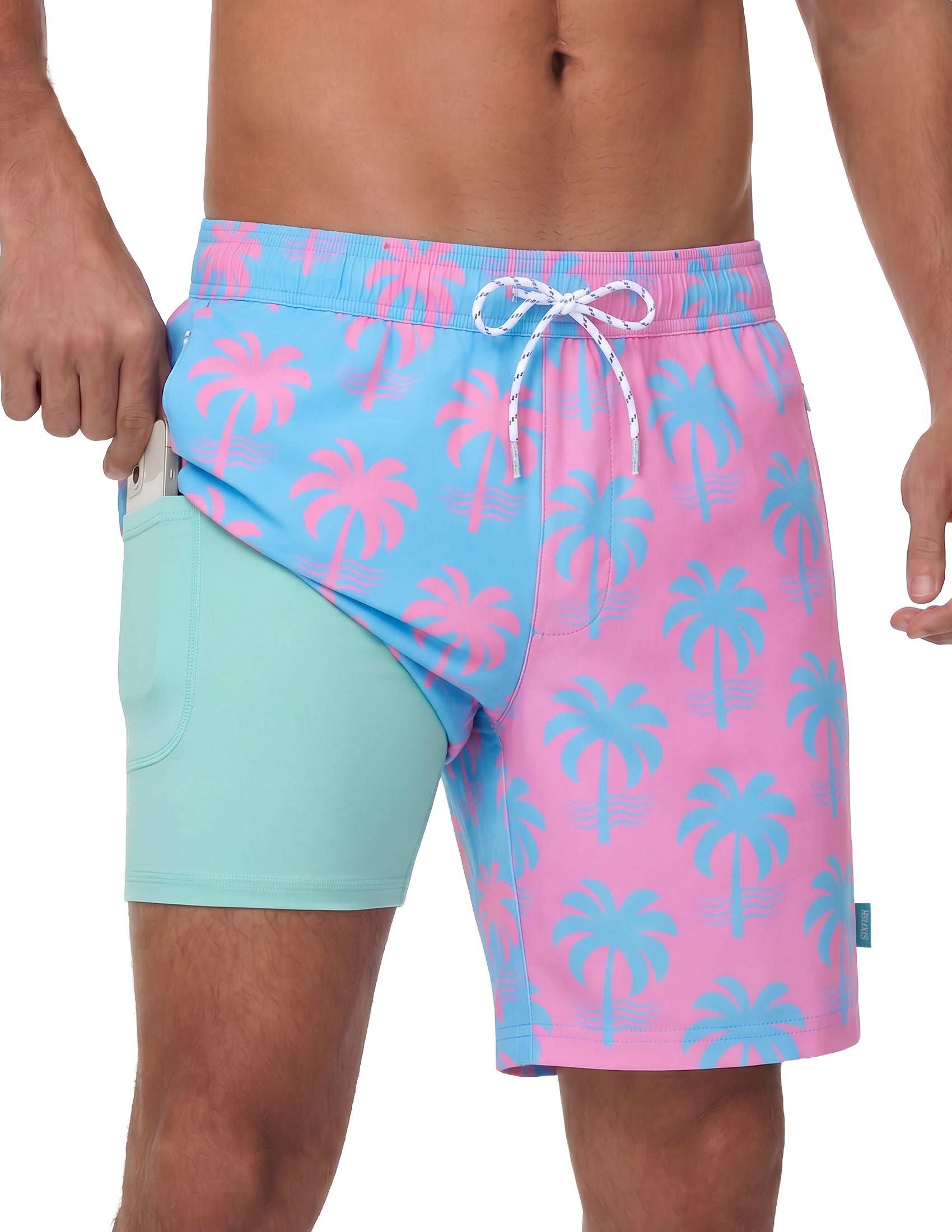 Sixfish 7 Inch 2 in 1 Swim Trunks
