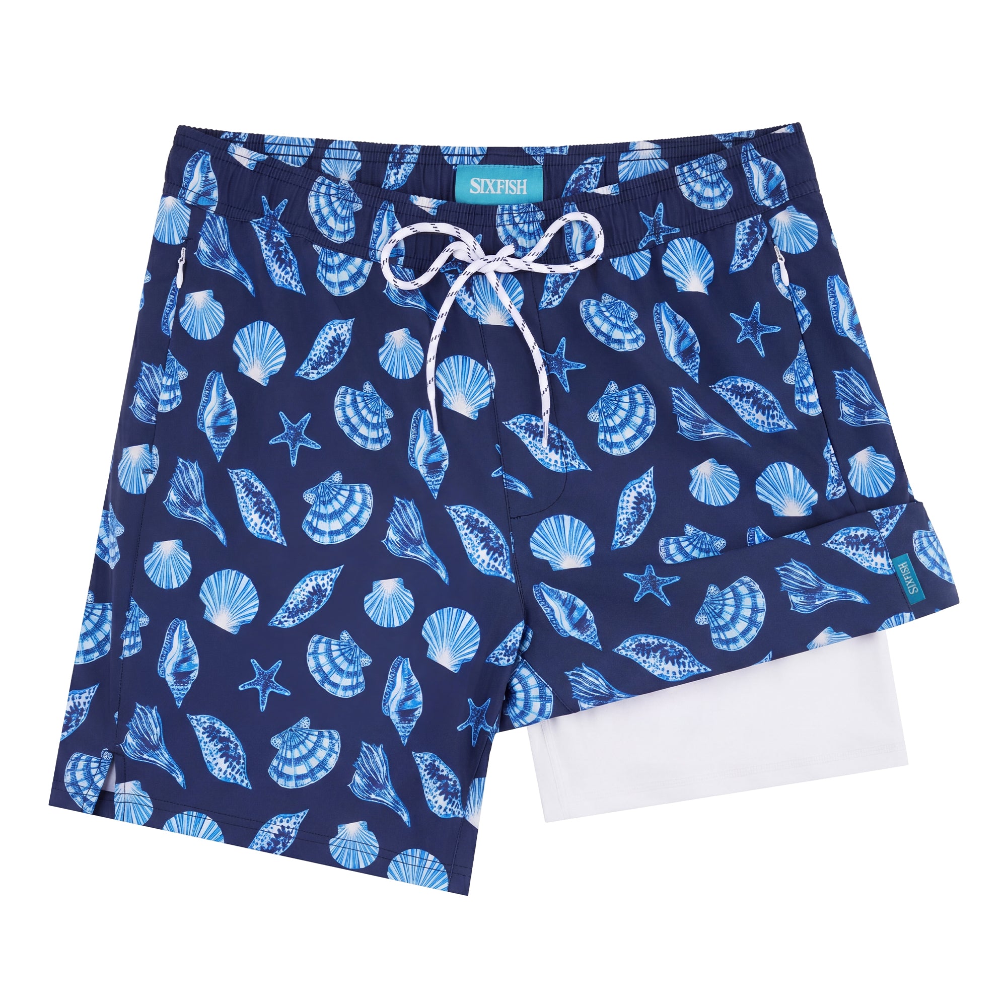 Sixfish Mens Swim Trunks With Compression Liner 5 Inch,2-in-1 Bathing Suit