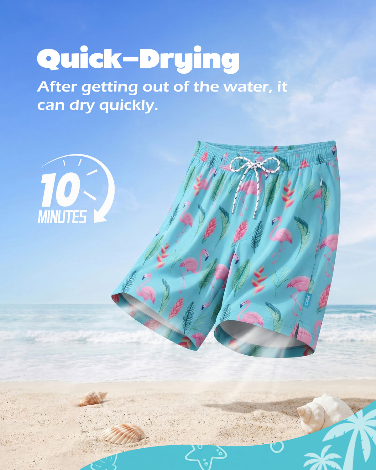 Sixfish Mens Swim Trunks With Compression Liner 5 Inch,2-in-1 Bathing Suit