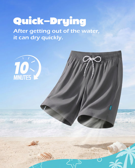 Sixfish Mens Swim Trunks With Compression Liner 5 Inch,2-in-1 Bathing Suit