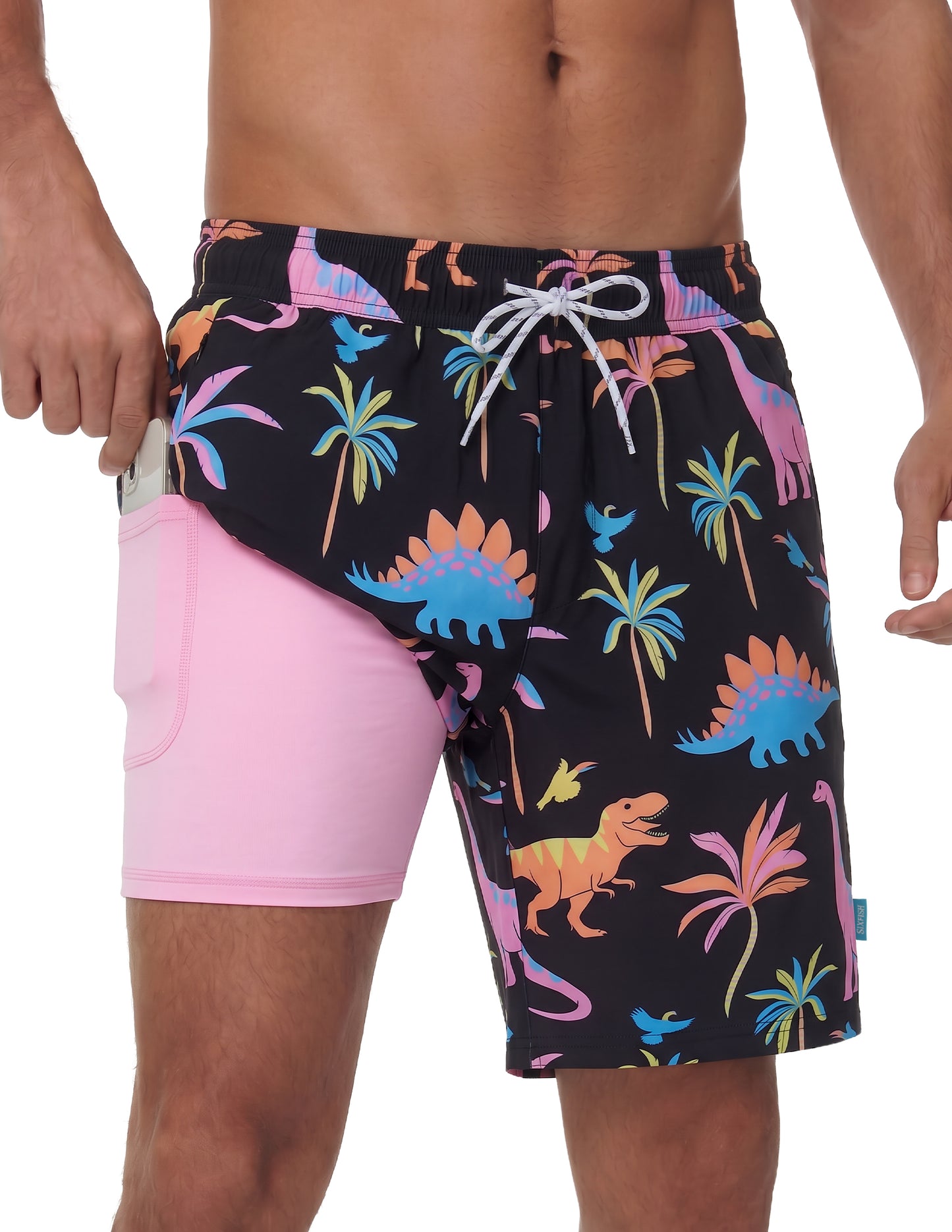 Sixfish 7 Inch 2 in 1 Swim Trunks