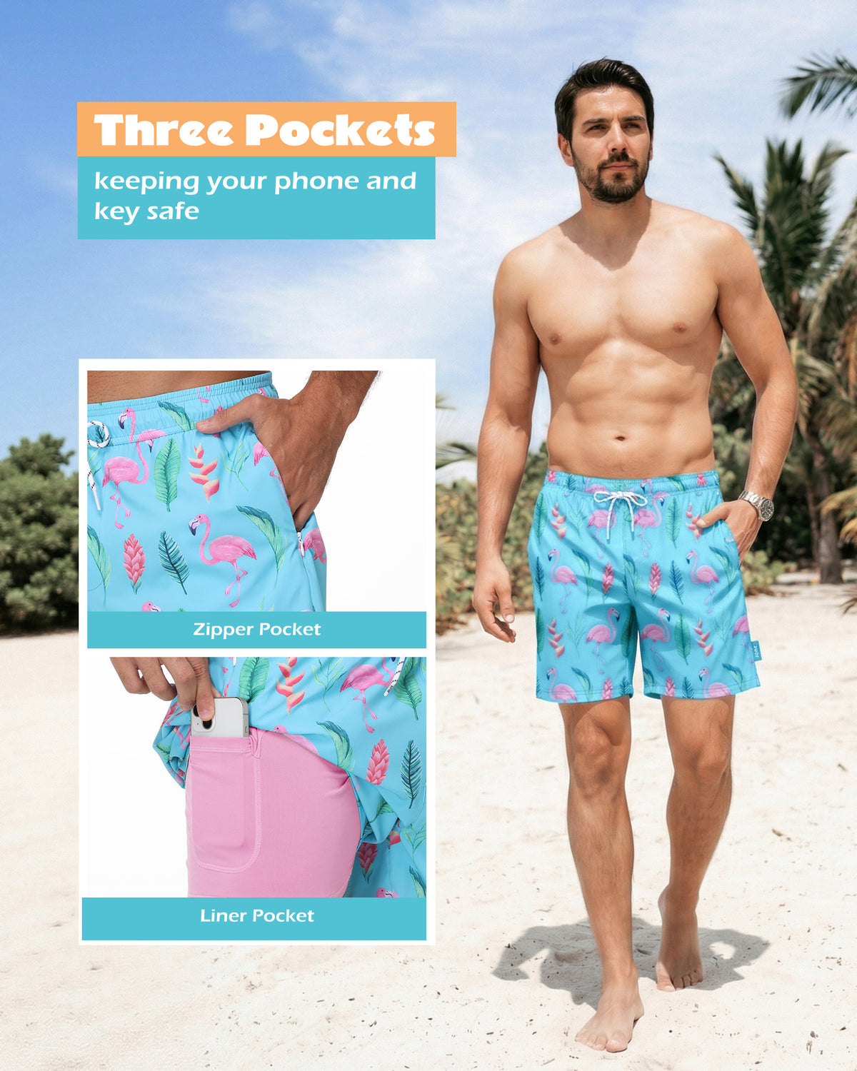 Sixfish 7 Inch 2 in 1 Swim Trunks